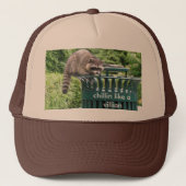 Waschbär, chillin mögen einen Schuft Truckerkappe (Vorderseite)