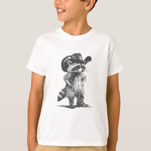 Waschbär Cowboy Lustiger Waschbär Grafik Meme Männ T-Shirt
