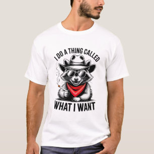 Waschbär-Cowboy Was Ich Will Lustiger Rebell Sarka T-Shirt