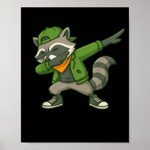 Waschbär Dab Streetwear Clic Lustig Für Männer Fra Poster