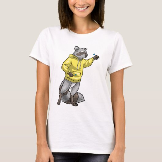 Waschbär-Darts-Dart T-Shirt (Vorderseite)