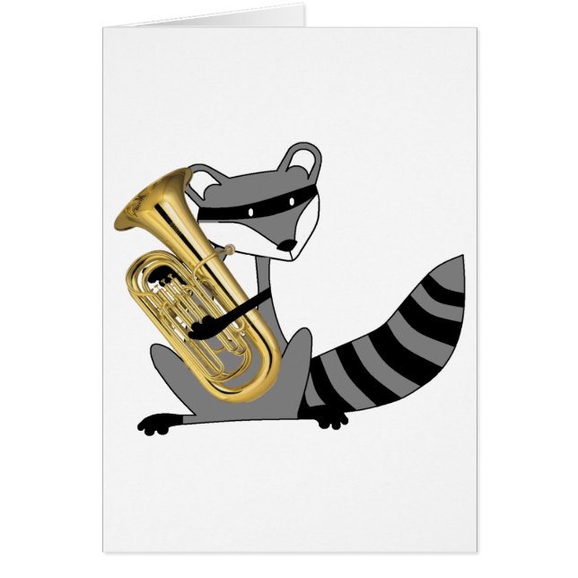 Waschbär, der den Euphonium spielt (Vorne)