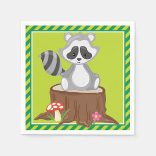 Waschbär der Waldtier- Serviette