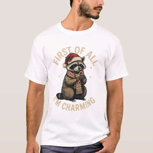 Waschbär Design T-Shirt (Vorderseite)