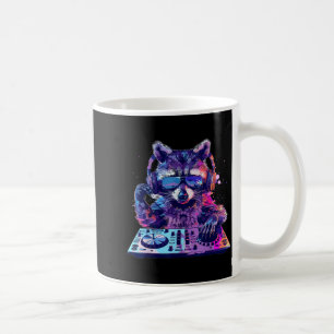 Waschbär Dj Edm Techno House Musik Lustiges Tier L Kaffeetasse