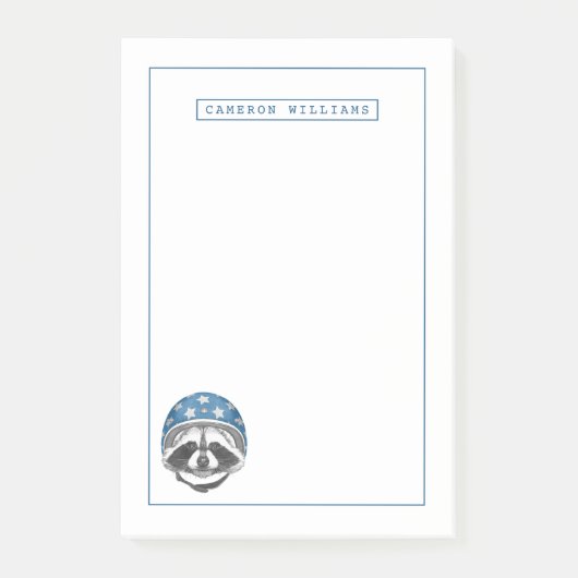 Waschbär-Draufgänger | addieren Ihren Namen Post-it Klebezettel (Vorderseite)