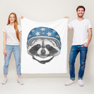 Waschbär-Draufgänger Fleecedecke