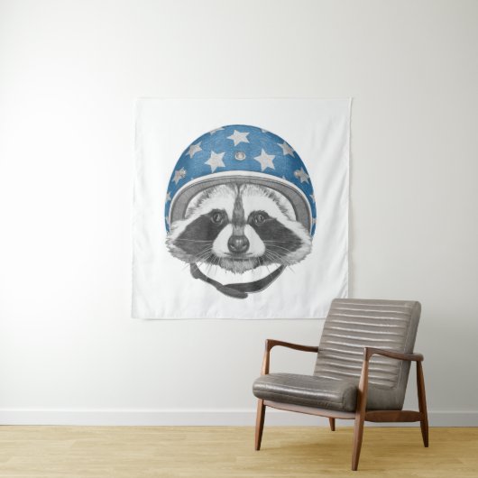 Waschbär Draufgänger Wandteppich (Beispiel)