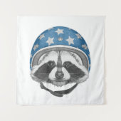 Waschbär Draufgänger Wandteppich (Vorderseite)