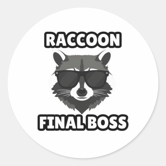 Waschbär-Endboss-Aufkleber Runder Aufkleber (Vorderseite)