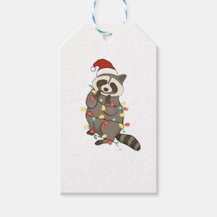 Waschbär Frohe Weihnachtslichter Santa Hut Xmas Sc Geschenkanhänger