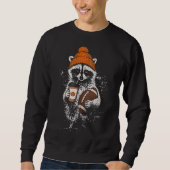 Waschbär-Fußball-Herbstmütze-Kaffee-Grafik Sweatshirt (Vorderseite)