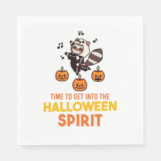 Waschbär-Geist Halloween-Kürbis-Party Serviette (Vorderseite)