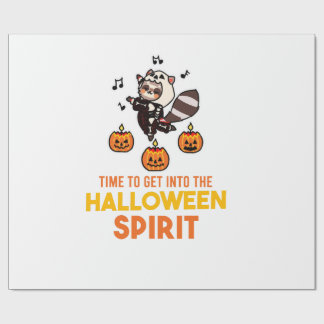 Waschbär-Geist Halloween-Kürbisparty Geschenkpapier