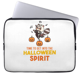 Waschbär-Geist Halloween-Kürbisparty Laptopschutzhülle