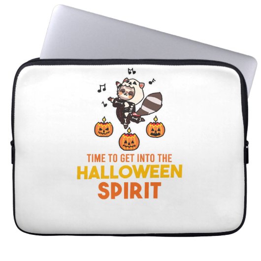 Waschbär-Geist Halloween-Kürbisparty Laptopschutzhülle (Vorderseite)