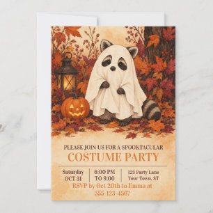 Waschbär-Geist-Kostüm Halloween-Party-Einladung Einladung