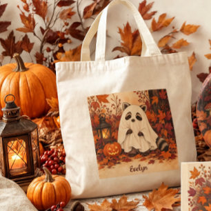 Waschbär-Geist-Kostüm Halloween Personalisiert Tragetasche