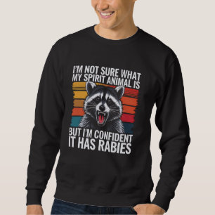 Waschbär-Geist-Tier Tollwut Lustig Retro Vintage S Sweatshirt
