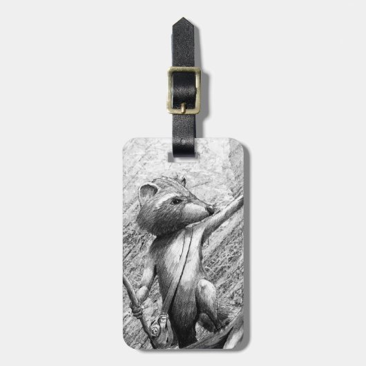 Waschbär Gepäckanhänger (Vorderseite vertikal)