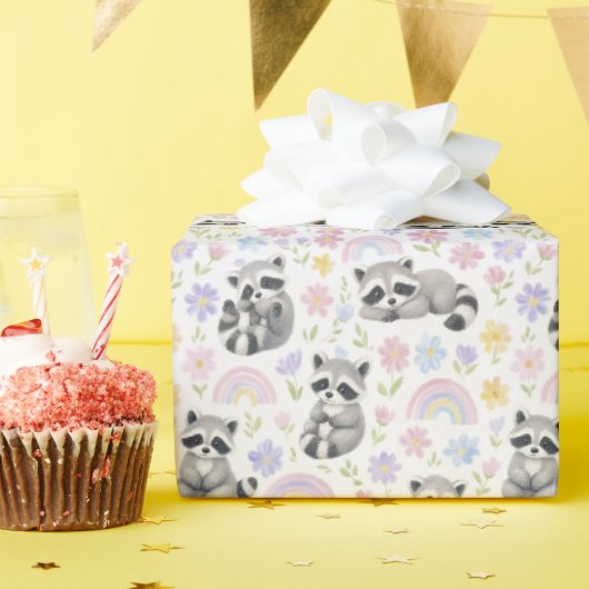 Waschbär Geschenkpapier (Geburtstagsparty)