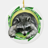 Waschbär-Gesicht Keramik Ornament (Hinten)