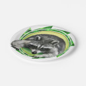 Waschbär-Gesicht Pappteller (Schrägansicht)