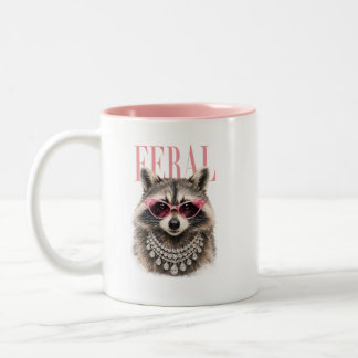 Waschbär-Glamour-Kaffeetasse Feral Chic Zweifarbige Tasse