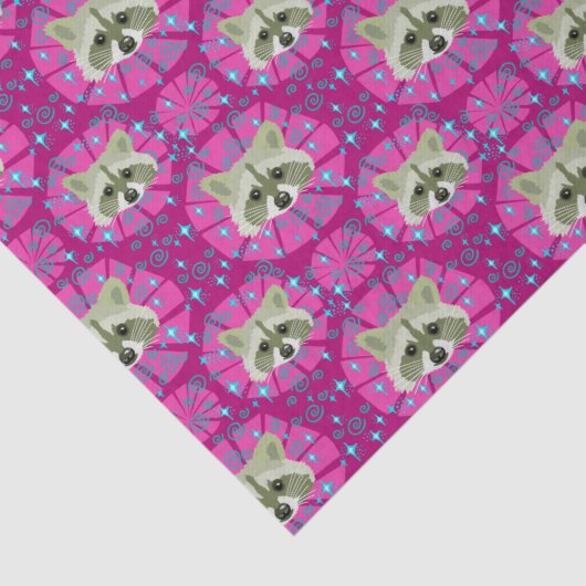 Waschbär_grau und rosa seidenpapier (Detail)