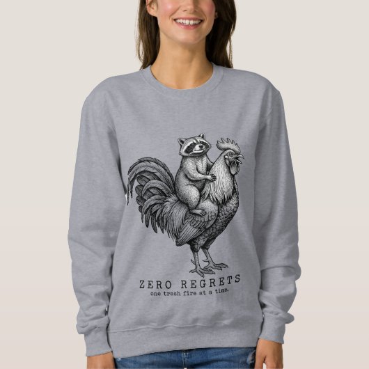 Waschbär Hahn Sweatshirt Vintage Geschenk für Sie (Vorderseite)