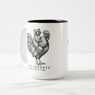 Waschbär Hahn Zweifarben-Tasse Lustiges Geschenk Zweifarbige Tasse