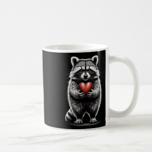 Waschbär hält Herz Valentinstag Süße Valenti Kaffeetasse
