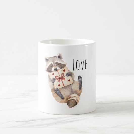 Waschbär-Herzen-Geschenk Kaffeetasse (Mittel)