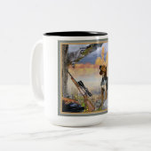 Waschbär-Hundebäumeraccoon-Tassen Zweifarbige Tasse (Vorderseite Links)