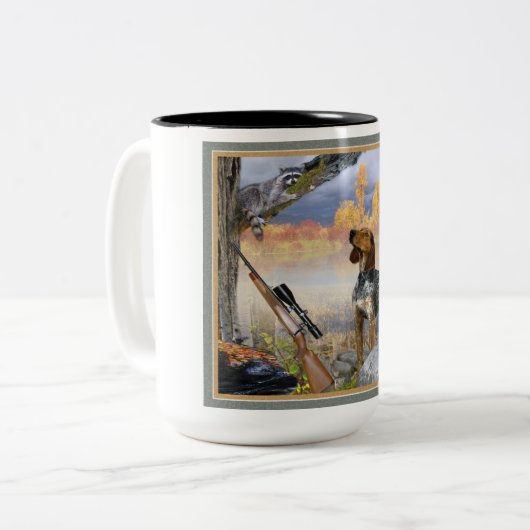 Waschbär-Hundebäumeraccoon-Tassen Zweifarbige Tasse (Vorderseite Links)