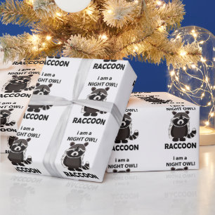 Waschbär Ich bin eine Nachteule Lustiger Waschbär Geschenkpapier