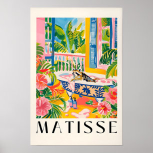 Waschbär im Badewanne-Kunstposter, Rosa Maximalist Poster