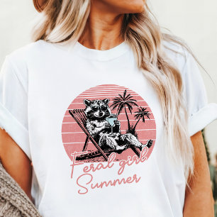 Waschbär im Sommer der wilden Mädchen Tri-Blend Shirt