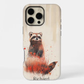 Waschbär im Wald iPhone Hülle (Rückseite)