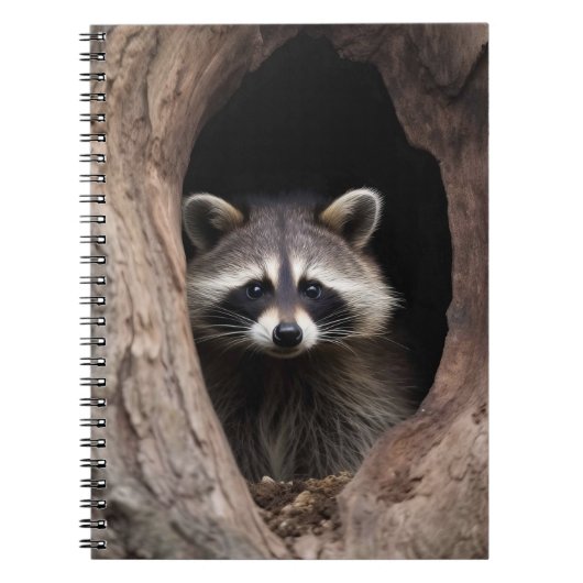 Waschbär in Baummulde Notizblock (Vorderseite)