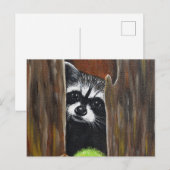 Waschbär-in-einem-Baum-Malerei Postkarte (Vorne/Hinten)