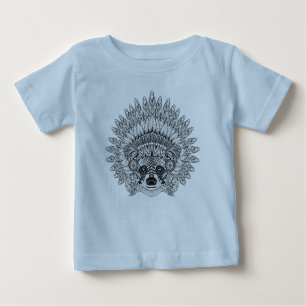 Waschbär in mit Federn versehenem Baby T-shirt