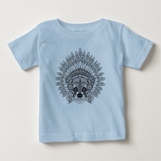 Waschbär in mit Federn versehenem Baby T-shirt (Vorderseite)