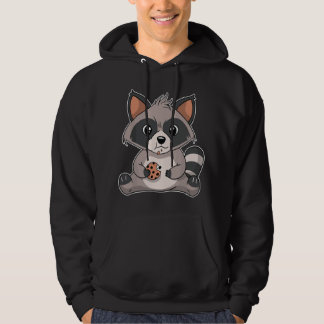 Waschbär isst Chocolate Chip Cookie Süßer Waschbär Hoodie