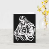 Waschbär Jesus Waschbär zerquetscht Waschbär Tier Karte (Gelbe Blume)