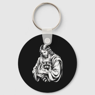Waschbär Jesus Waschbär zertrümmert Waschbär Tier Schlüsselanhänger