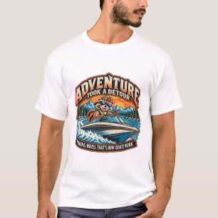 Waschbär-Kapitän-Sonnenbrille für Bootswellen T-Shirt