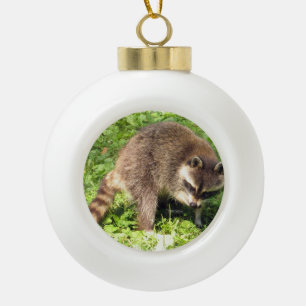 Waschbär Keramik Kugel-Ornament