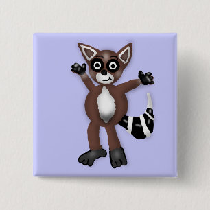 Waschbär-Knopf Button