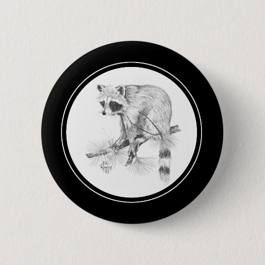 Waschbär-Knopf im Bleistift Button (Vorderseite)